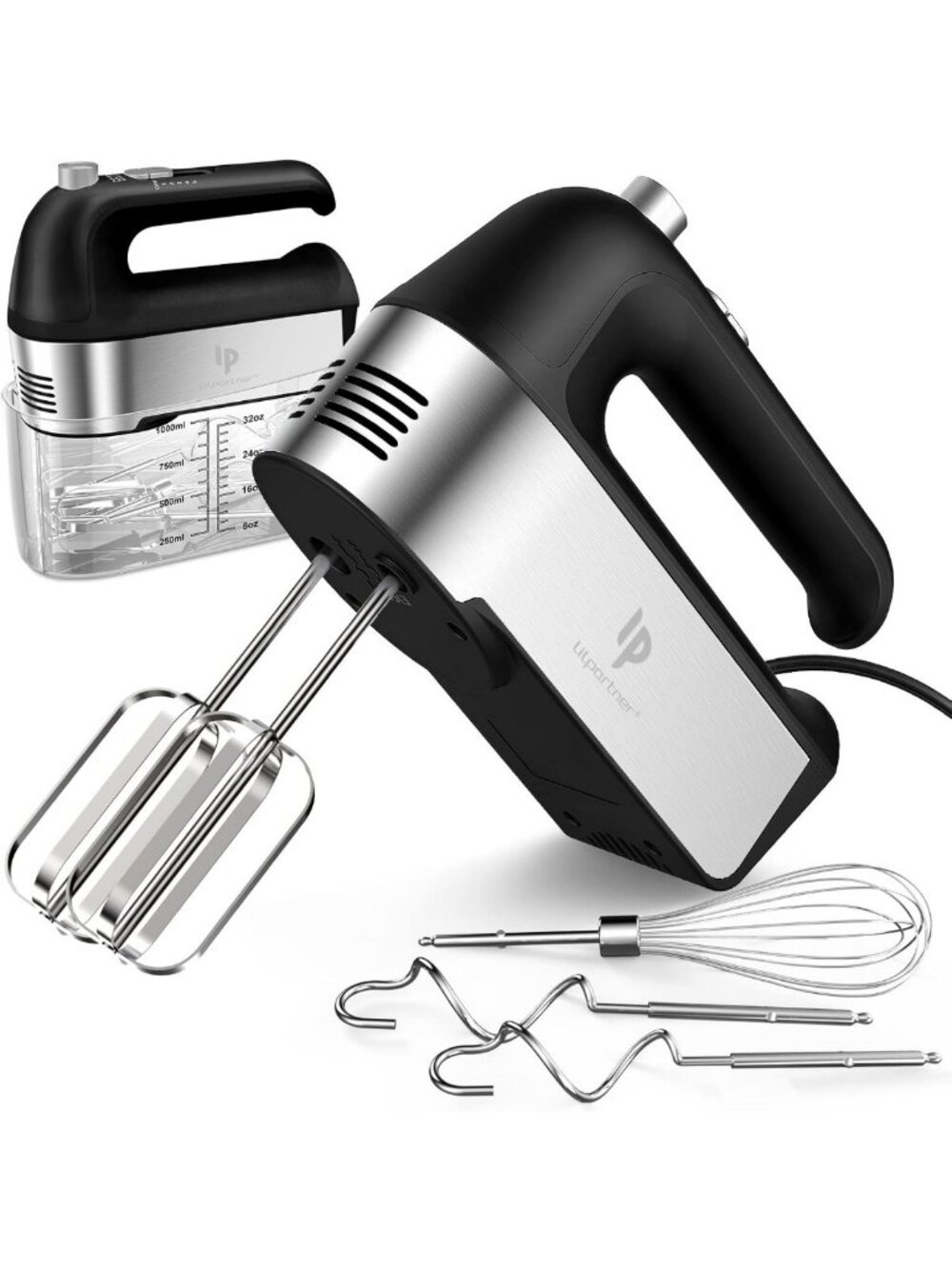 Electric Hand Mixer 450W with Storage Case, Turbo Boost, 5 Speeds & Accessories